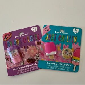 Taste Beauty Pink Lip Balm & Gloss Set